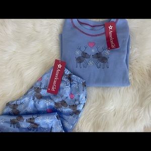 Retired American Girl Reindeer Pajamas Girls size 10-12